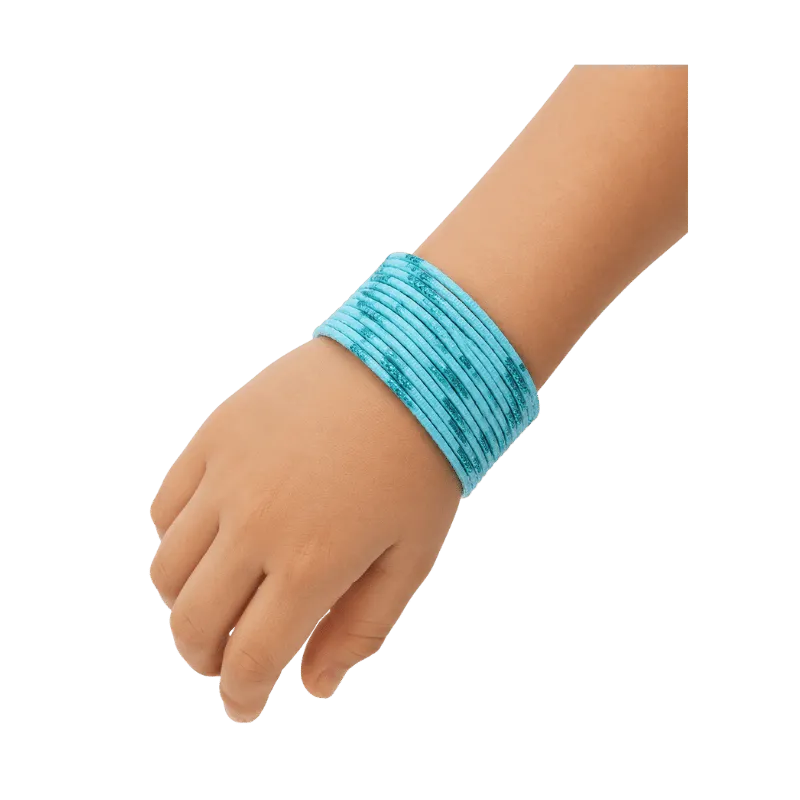 Aadhya Kids Bangles Set of 24 - Aqua Blue- Size 2.00-Global Food Hub