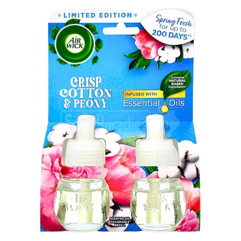 Air Wick plug-in Refill Crisp Cotton & Peony Duo Pack - 2X19ml-Global Food Hub