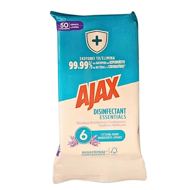 Ajax Plant Based Cleaning Wipes Multi-Surfaces 50 Pieces-Global Food Hub