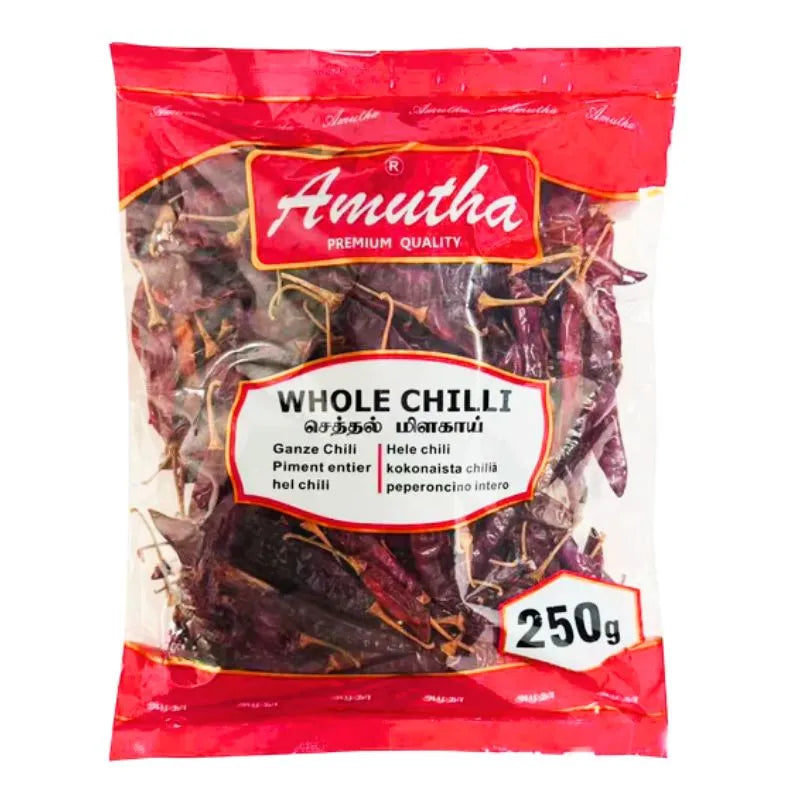 Amutha Dried Red Chilli With Stem - 250g-Global Food Hub