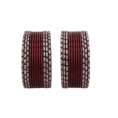 Anmol Kids Bangles Set of 24 - Maroon- Size 1.14-Global Food Hub