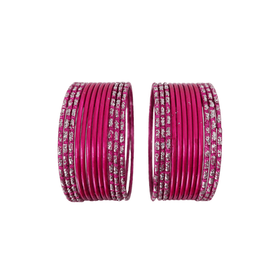 Anmol Kids Bangles Set of 24 - Pink- Size 1.14-Global Food Hub