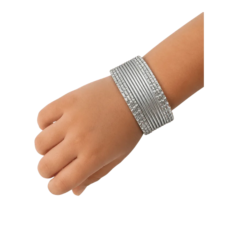 Anmol Kids Bangles Set of 24 -Silver- Size 2.00-Global Food Hub