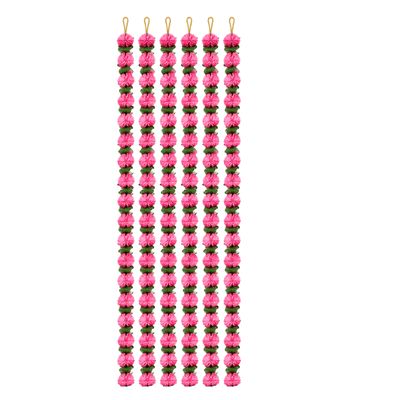 Artificial Garland 1 Pc - Pink with Leaf-Global Food Hub