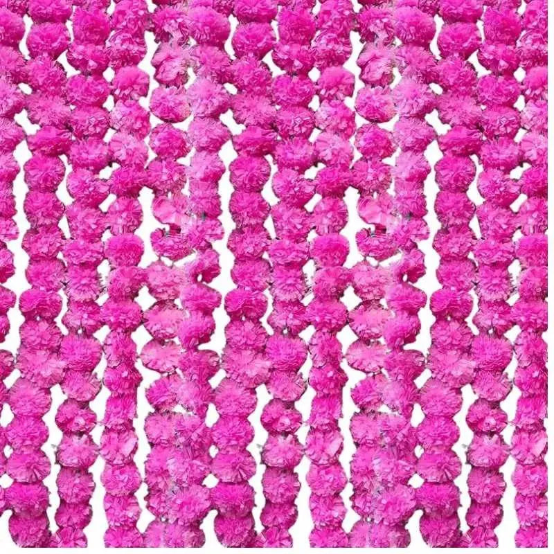 Artificial Marigold Garland 1 Pc - Light Pink-Global Food Hub