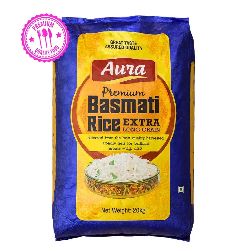 Aura Extra Long Grain Premium Rice - 20kg-Global Food Hub