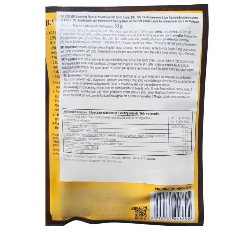 Bamboe Bumbu Balado - 50g-Global Food Hub