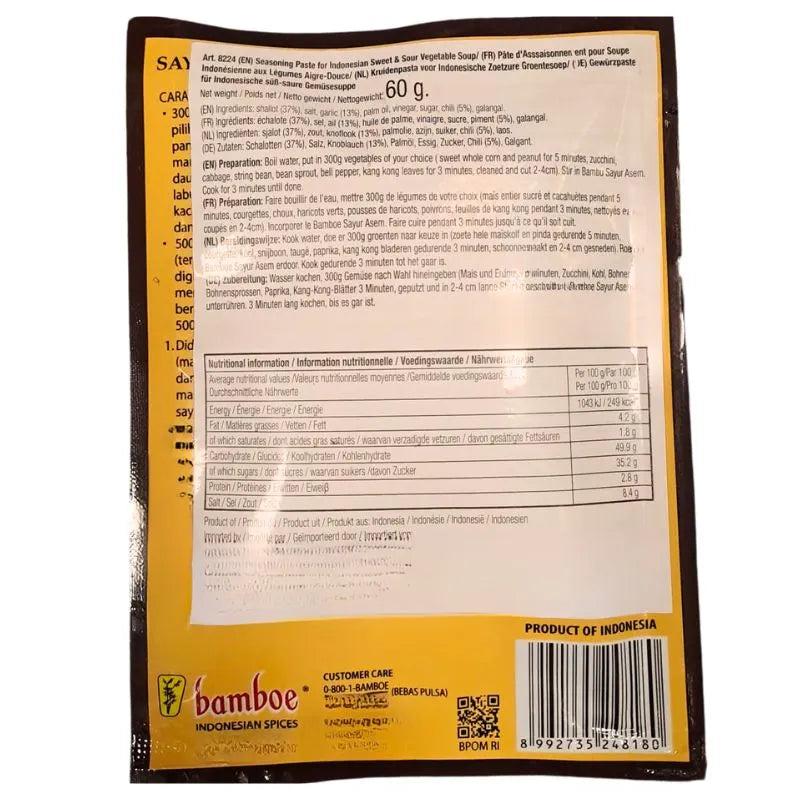 Bamboe Bumbu Sayur Asem - 60g-Global Food Hub