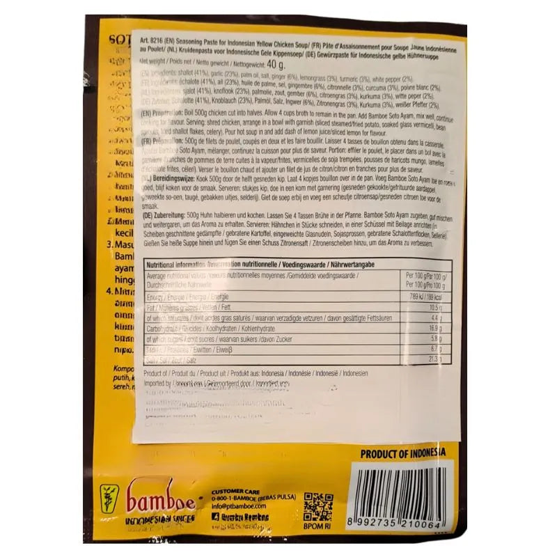 Bamboe Bumbu Soto Ayam - 40g-Global Food Hub