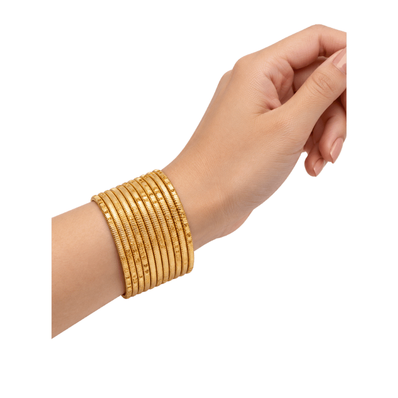 Bella Adults Bangles Set of 24 - Golden - Size 2.4-Global Food Hub
