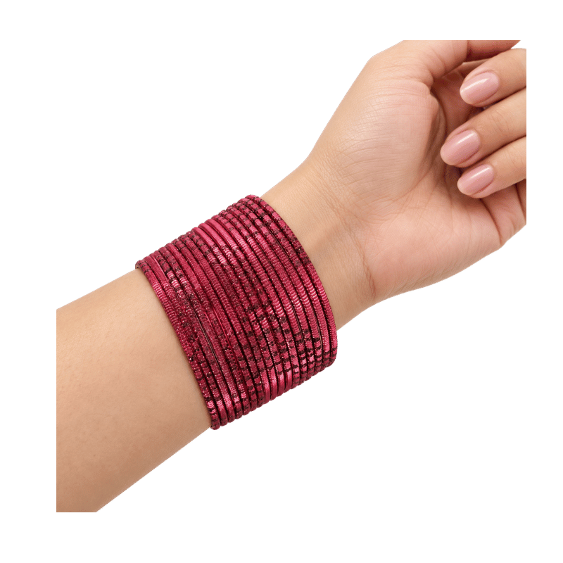 Bella Adults Bangles Set of 24 - Raspberry Red - Size 2.4-Global Food Hub