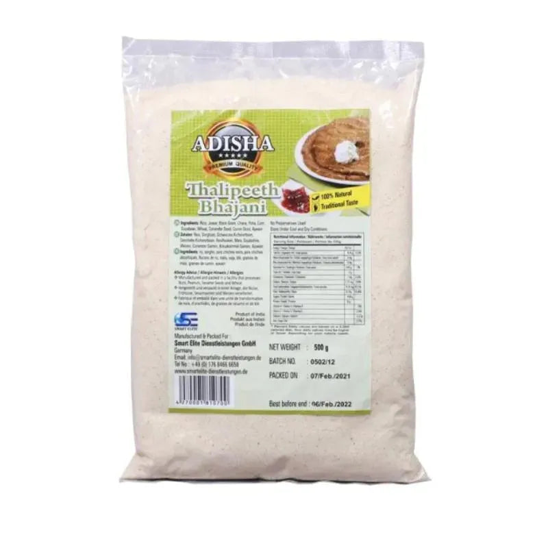 Best Before 13 November'25 Adisha Thalipeeth Bhajni - 500g-Global Food Hub