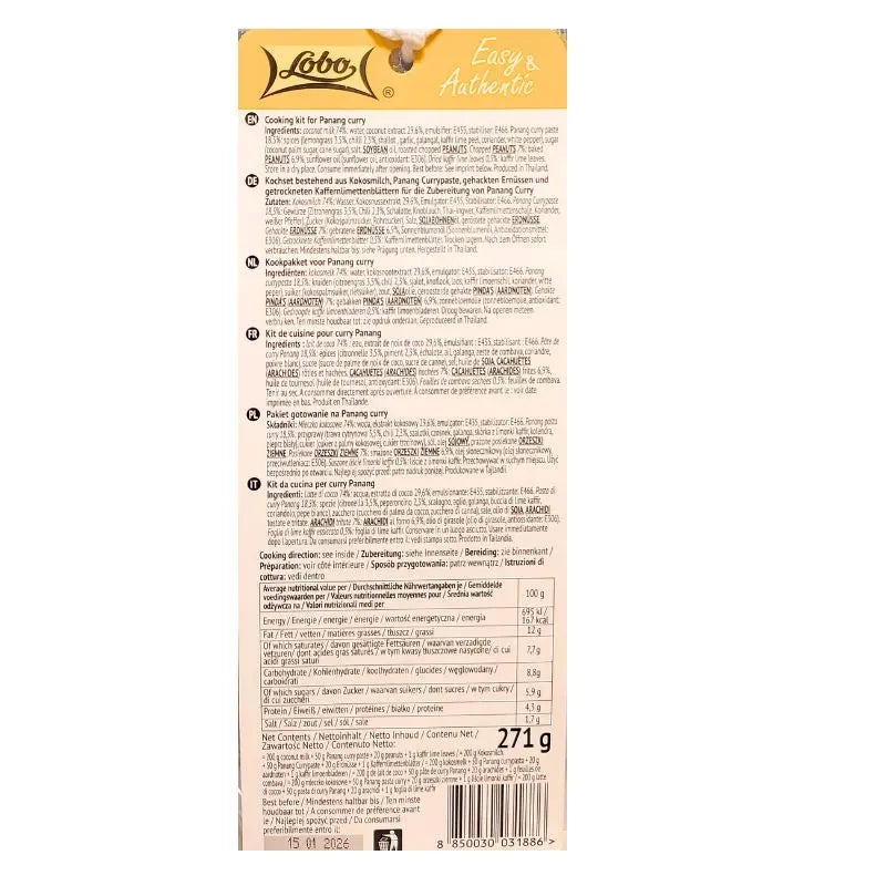 Best Before 31 December'25 Lobo Panang Curry Cooking Kit - 271g-Global Food Hub