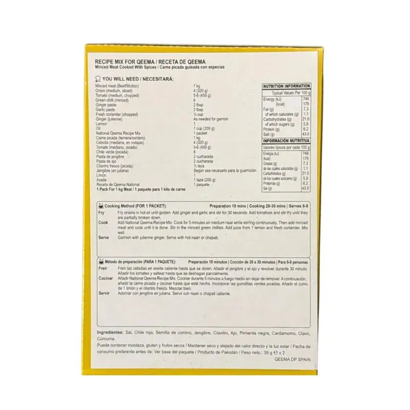 Best Before 31st July'26 National Qeema Masala - 78g-Global Food Hub