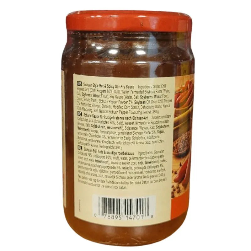 Best Before 5 September'25 LKK Sichuan Style Hot & Spicy Stir Fry Sauce - 360g-Global Food Hub