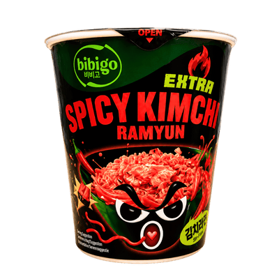 Bibigo Extra Spicy Kimchi Ramyun Cup- 98g-Global Food Hub