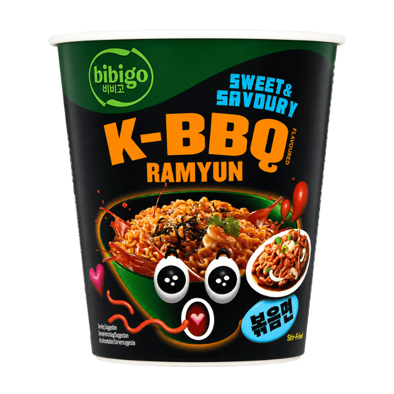 Bibigo K-BBQ Flavoured Ramyun Sweet & Savoury Cup- 98g-Global Food Hub