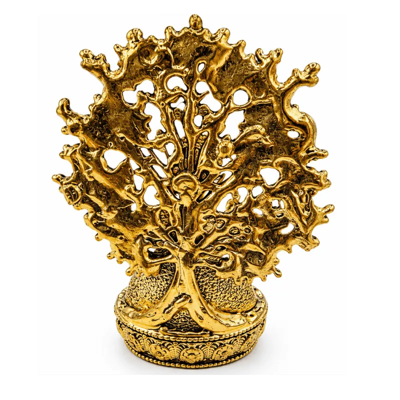 Brass Buddha With Tree Of Life XS Miniature Statue-Global Food Hub