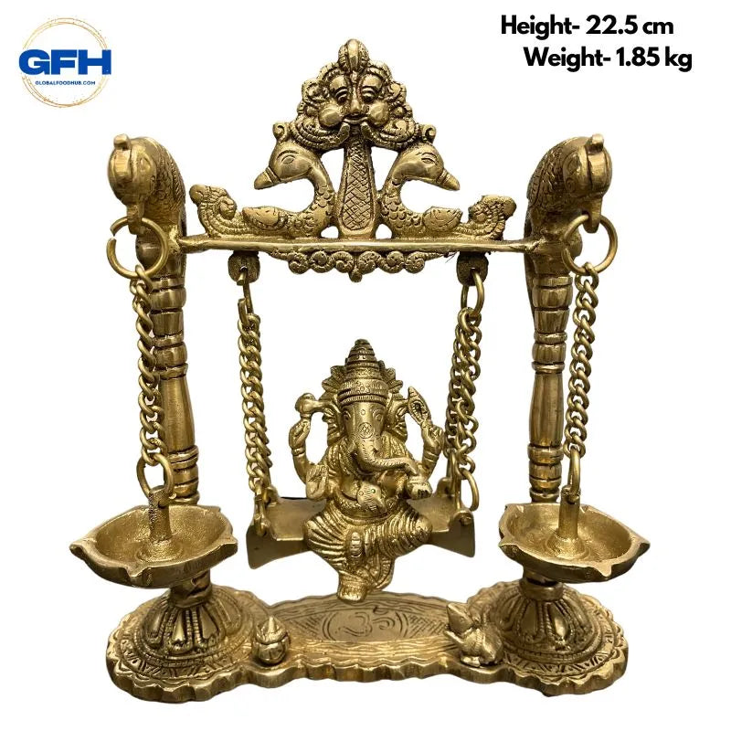 Brass Ganesh Jhula/ Swing with Deepak-Global Food Hub