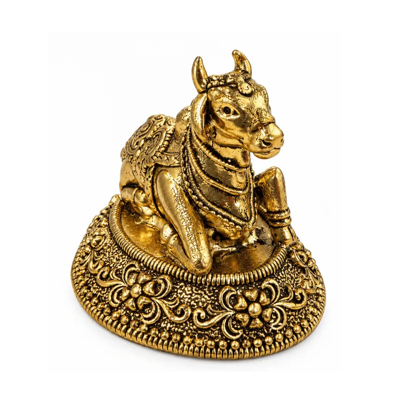 Brass Nandi S Miniature-Statue-Global Food Hub