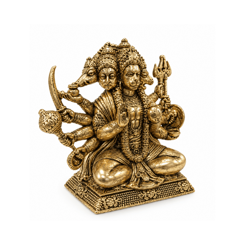 Brass Panchmukhi Hanuman L Statue-Global Food Hub