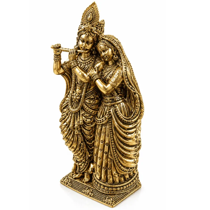 Brass Radha Krishna L Statue-Global Food Hub