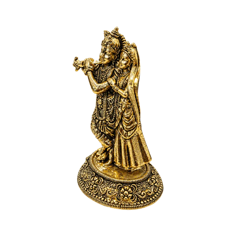 Brass Radha Krishna S Miniature-Statue-Global Food Hub