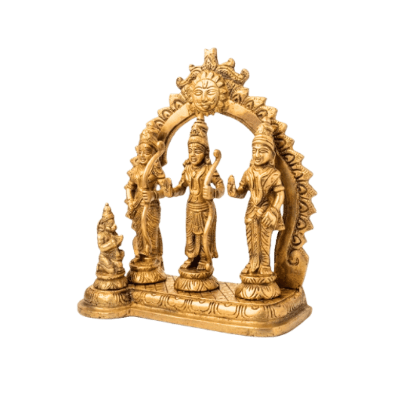 Brass Ram Darbar with Ring - 19cm Height-Global Food Hub