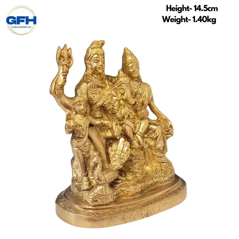 Brass Shiv Family Statue-Global Food Hub