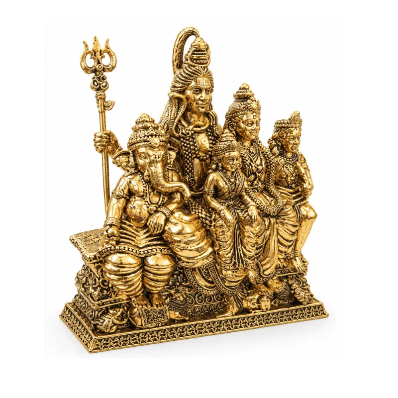 Brass Shiva Family L Statue-Global Food Hub