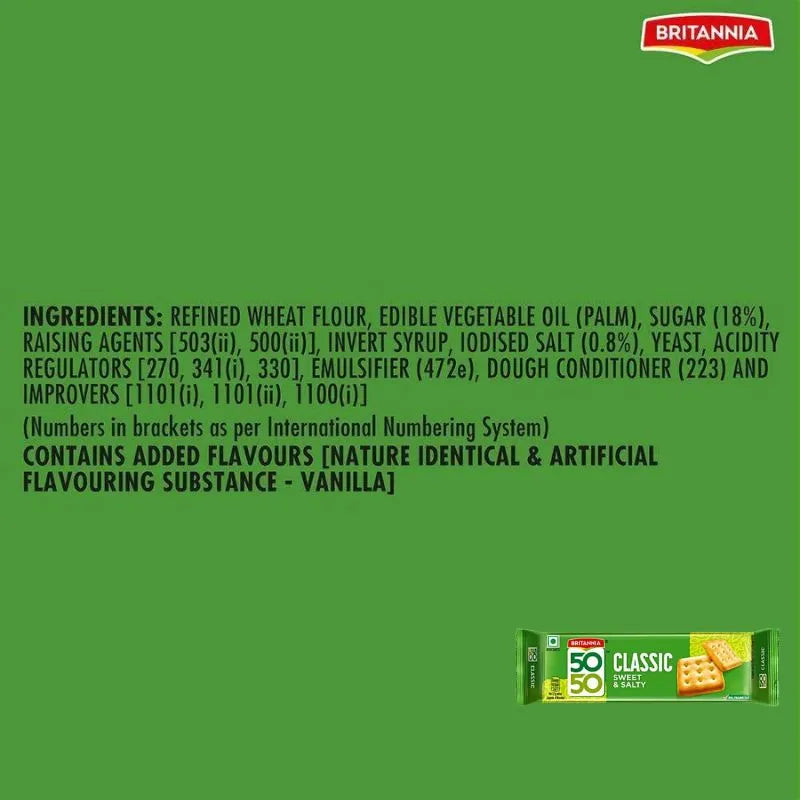 Britannia 50-50 Classic Sweet & Salty Biscuits- 62g-Global Food Hub