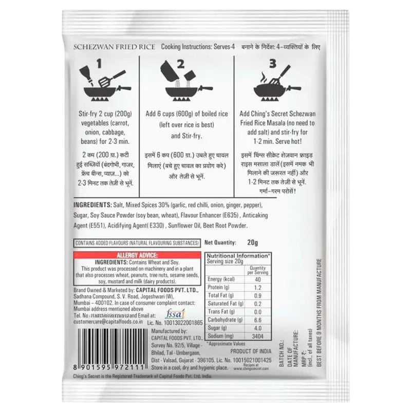 Chings Schezwan Fried Rice Masala - 20g-Global Food Hub