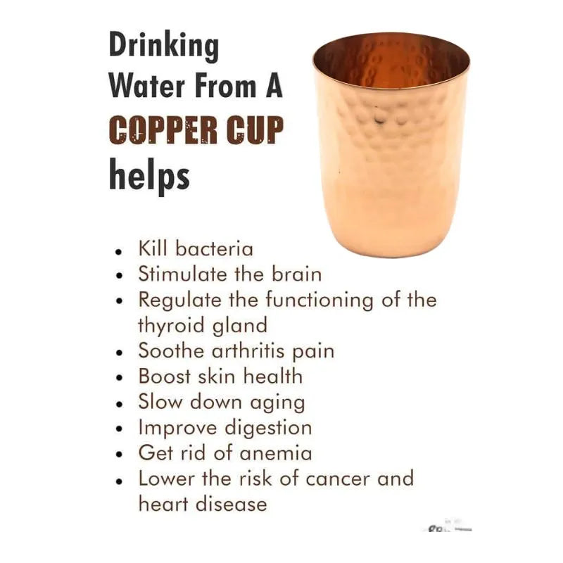Copper Cup Decoration Hammered - 350ml-Global Food Hub
