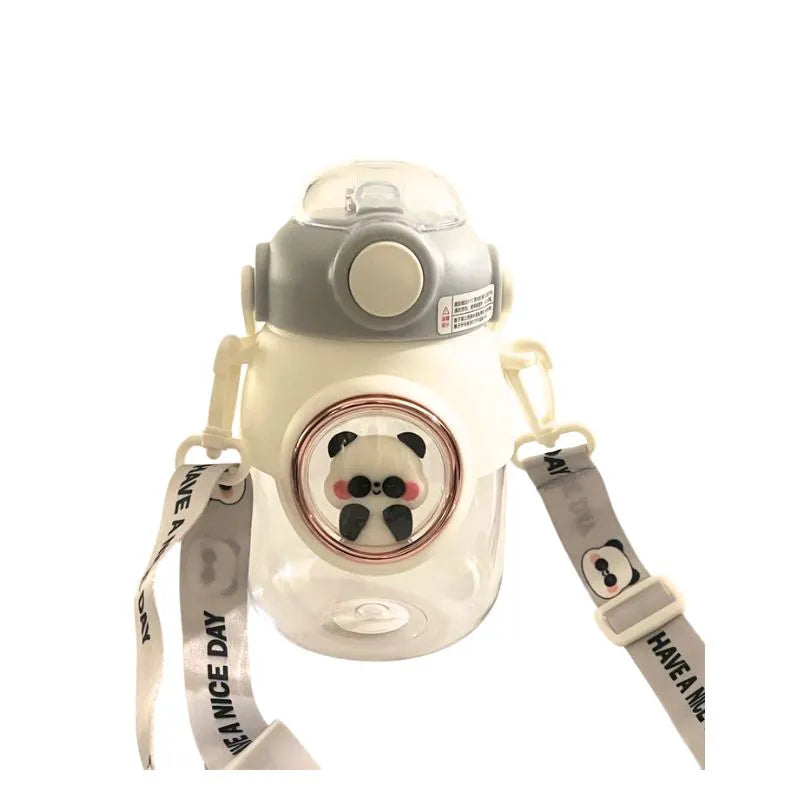 Cute Cartoon Leak-Proof Water Bottle With Rope White Panda-Global Food Hub