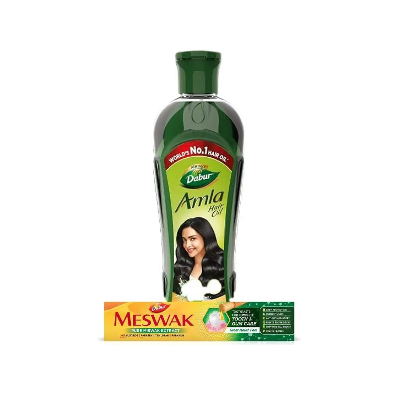 Dabur Amla Hair Oil - 110ml + Free Meswak Toothpaste 18g-Global Food Hub