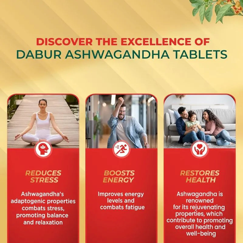 Dabur Ashwagandha Tablet - 60 Tablets-Global Food Hub