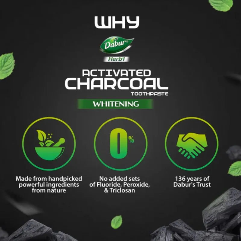 Dabur Herbal charcoal toothpaste - 100ml-Global Food Hub