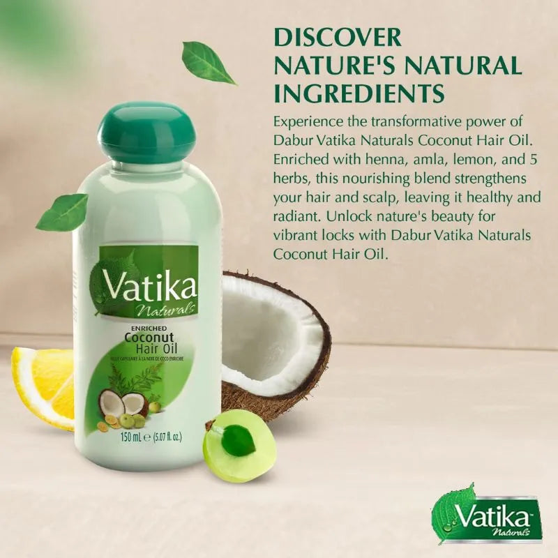 Dabur Vatika Enriched Coconut Hair Oil - 150ml-Global Food Hub