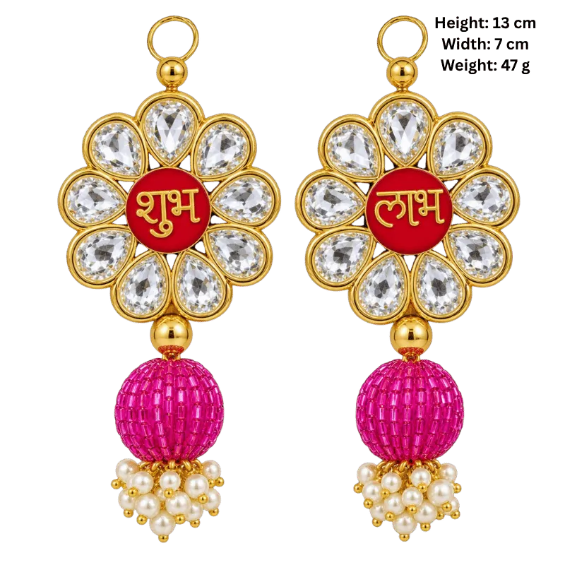 Dark Pink Door Hanging: Shubh-Labh-Global Food Hub