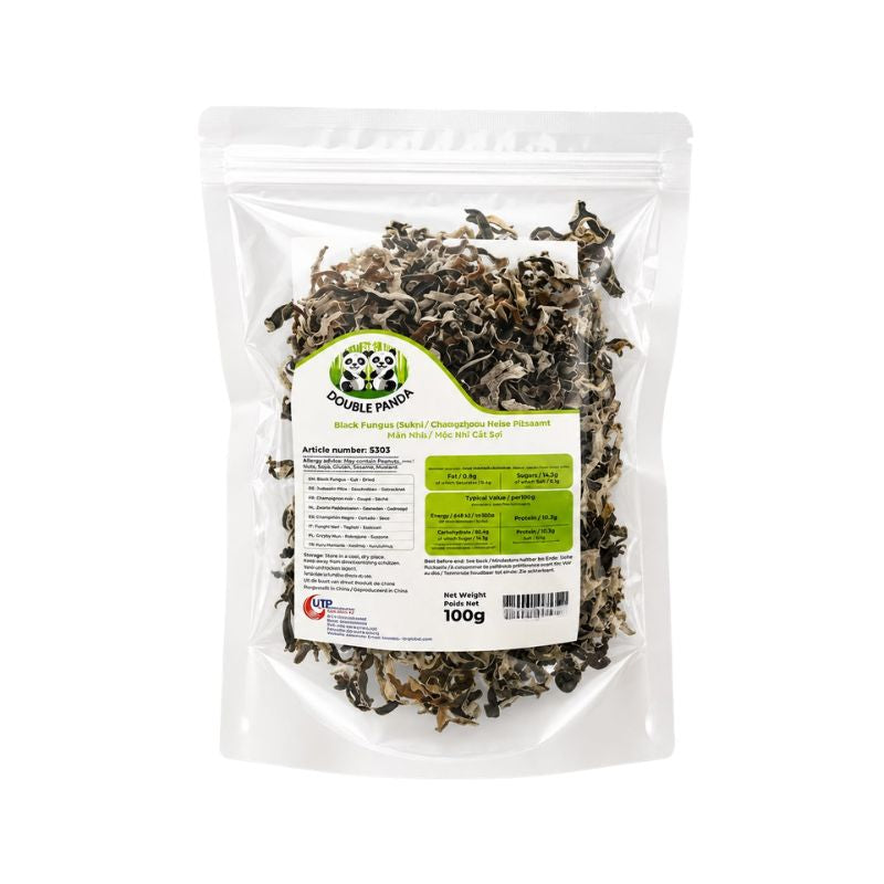 Double Panda Black Fungus Strips - 100g-Global Food Hub