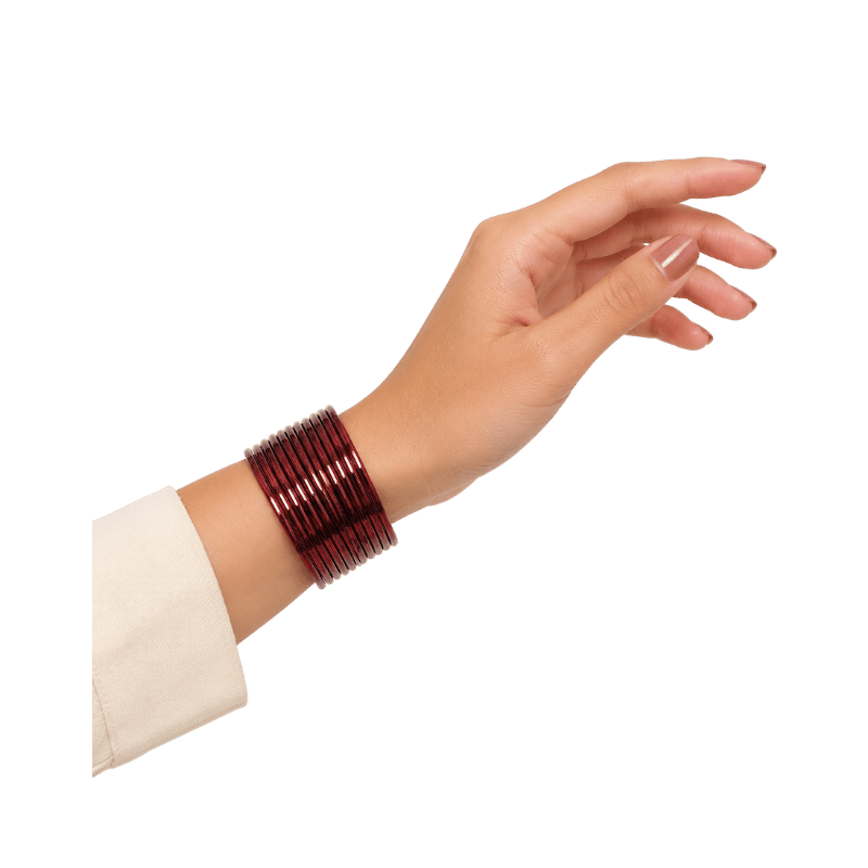 Elena Adults Bangles Set of 24 - Burgundy Red - Size 2.40-Global Food Hub