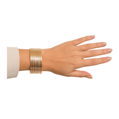 Elena Adults Bangles Set of 24 - Golden-Yellow - Size 2.4-Global Food Hub