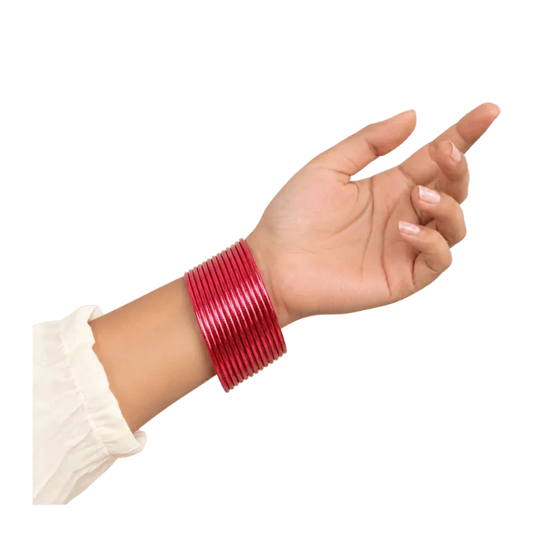 Elena Adults Bangles Set of 24 - Pinkish Red - Size 2.4-Global Food Hub