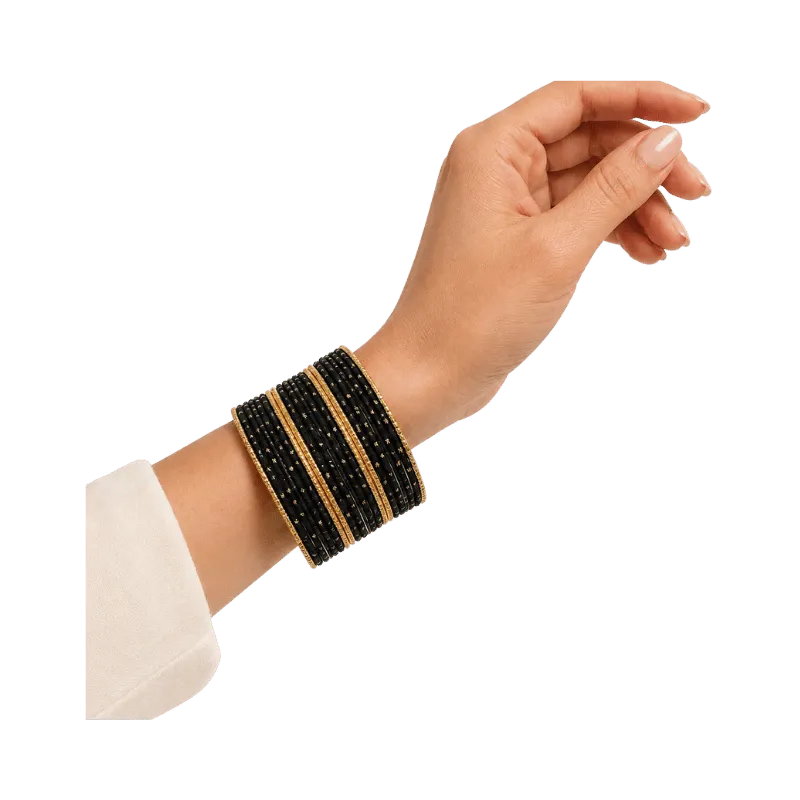 Eva Adults Bangles Set of 24 - Black - Size 2.6-Global Food Hub
