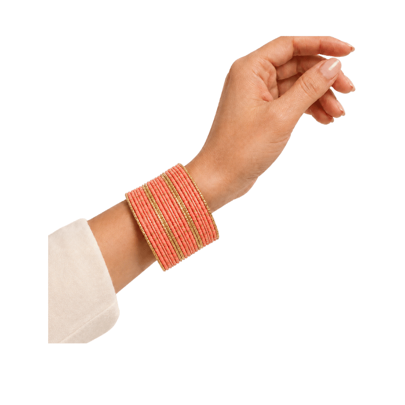 Eva Adults Bangles Set of 24 - Coral Peach - Size 2.8-Global Food Hub