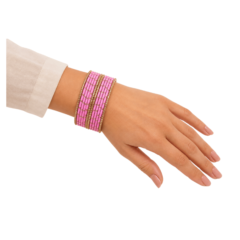 Eva Adults Bangles Set of 24 - Dark Baby Pink- Size 2.8-Global Food Hub