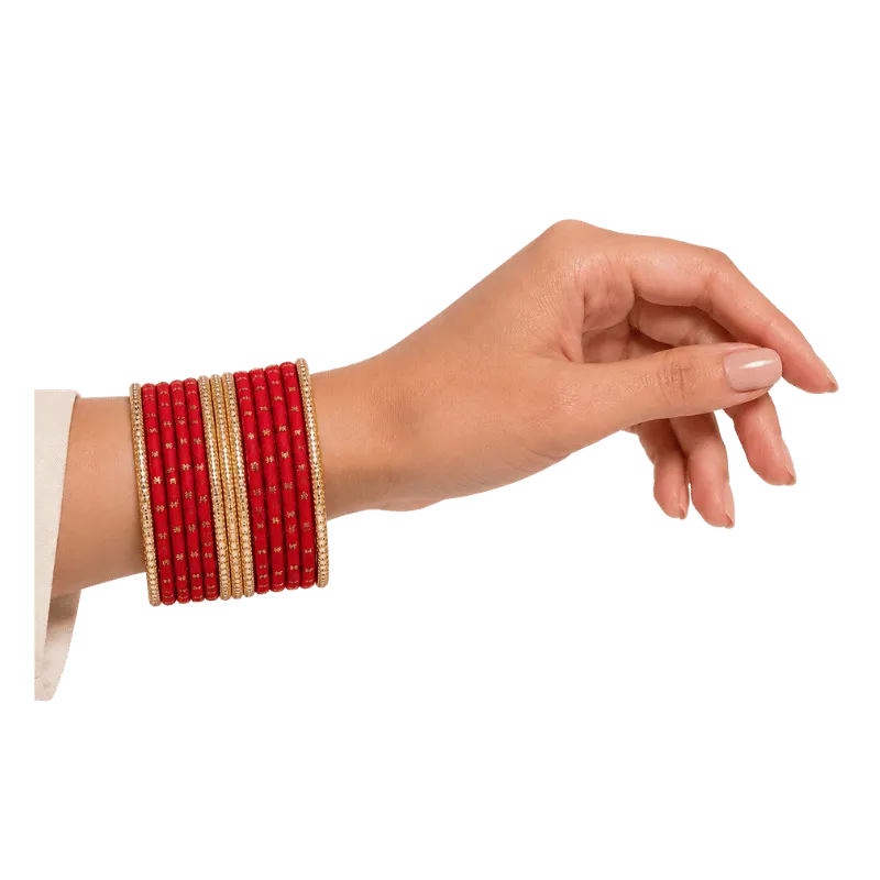 Eva Adults Bangles Set of 24 - Ruby Red - Size 2.6-Global Food Hub