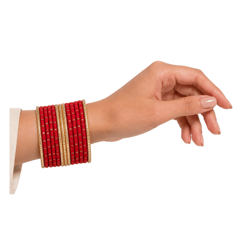 Eva Adults Bangles Set of 24 - Ruby Red - Size 2.8-Global Food Hub