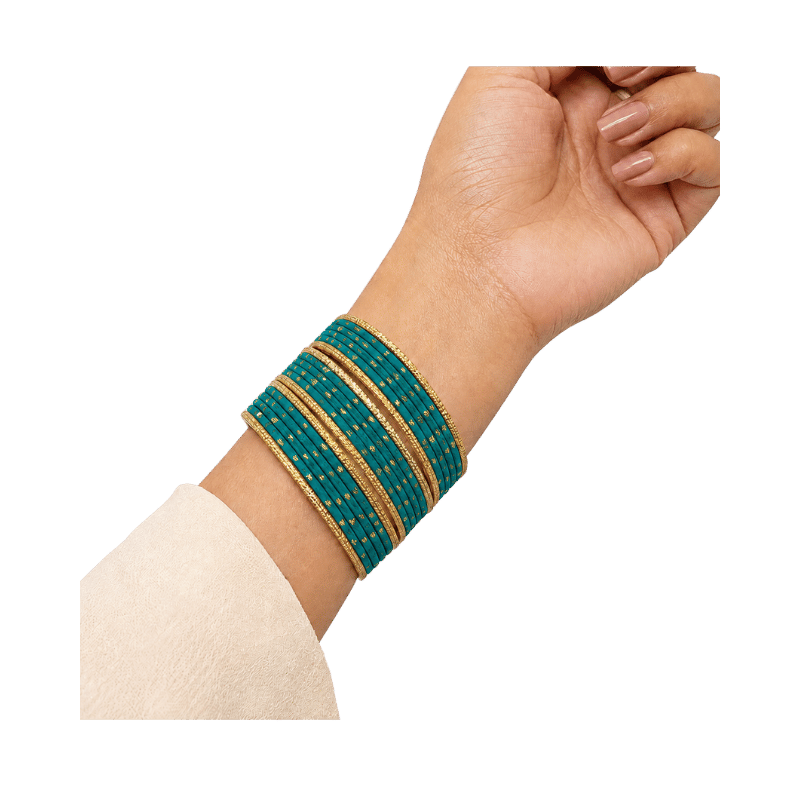 Eva Adults Bangles Set of 24 - Teal Green - Size 2.8-Global Food Hub