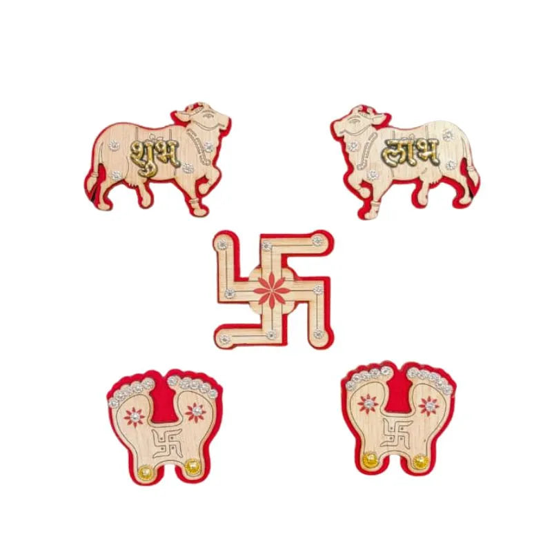 Fancy Diwali Sticker Set With Lakshmi Charan - B-Global Food Hub